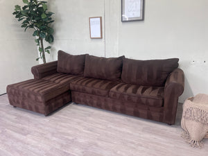 FREE DELIVERY! 🚚 - Brown Modern Microfiber Sectional Couch with Chaise