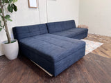 FREE DELIVERY! 🚚 - West Elm “Plateau” Tufted Blue Modern Armless Storage Sectional Couch with Chaise