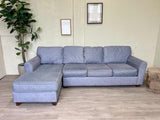 FREE DELIVERY! 🚚 - Jordan’s Bauhuas Light Blue Microfiber Sectional Couch with Chaise