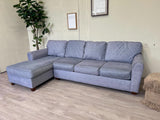 FREE DELIVERY! 🚚 - Jordan’s Bauhuas Light Blue Microfiber Sectional Couch with Chaise