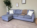 FREE DELIVERY! 🚚 - Jordan’s Bauhuas Light Blue Microfiber Sectional Couch with Chaise