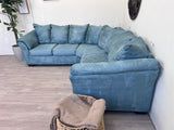FREE DELIVERY! 🚚 - Light Blue Microfiber Theatre Sectional Couch