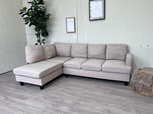 FREE DELIVERY! 🚚 - Beige Modern Sectional Couch with Chaise
