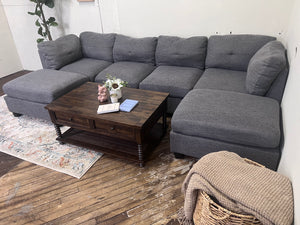 FREE DELIVERY! 🚚 - Gray Modular Rearrangeable U Sectional Couch with Ottomans