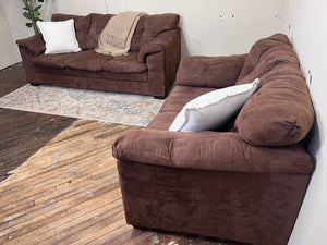 FREE DELIVERY! 🚚 - Chocolate Brown Microfiber 3 Seater Couch & Loveseat Set