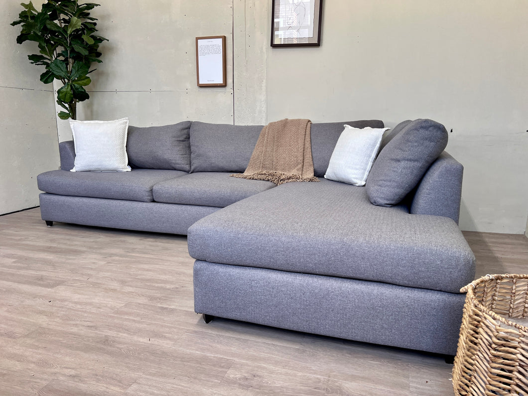 FREE DELIVERY! 🚚 - Bob’s Furniture Blueish Gray Deep Seat Sectional Couch with Chaise