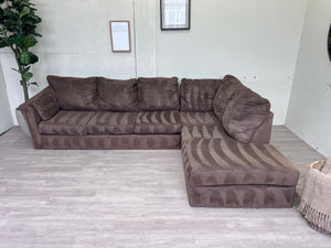 FREE DELIVERY! 🚚 - Bob’s Furniture Brown Microfiber Sectional Couch with Chaise