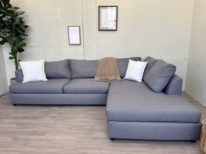 FREE DELIVERY! 🚚 - Bob’s Furniture Blueish Gray Deep Seat Sectional Couch with Chaise