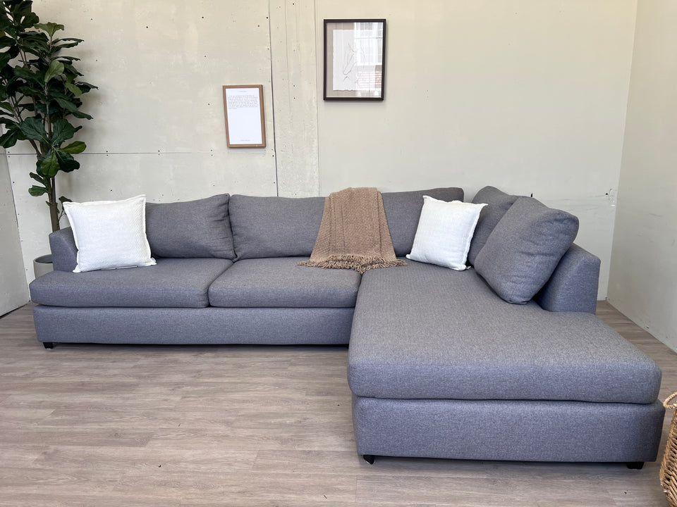 FREE DELIVERY! 🚚 - Bob’s Furniture Blueish Gray Deep Seat Sectional Couch with Chaise