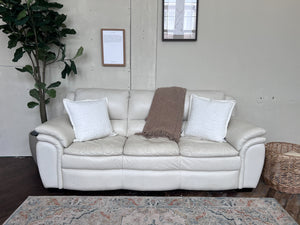 FREE DELIVERY! 🚚 - White Genuine Leather 3 Seater Couch