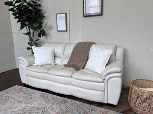 FREE DELIVERY! 🚚 - White Genuine Leather 3 Seater Couch