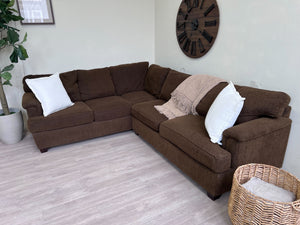 FREE DELIVERY! 🚚 - Bloomingdale’s Golden Brown Sectional Couch