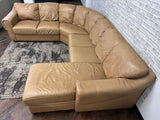 FREE DELIVERY! 🚚 - Jordan’s Furniture Tan Genuine Leather Sectional