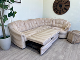 FREE DELIVERY! 🚚 - Beige Modern Tufted Sleeper Microfiber Sectional Couch with Storage