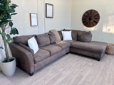 FREE DELIVERY! 🚚 - Klaussner Brown Microfiber Modern Sectional Couch with Chaise