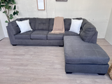 FREE DELIVERY! 🚚 - Ashley’s Furniture Gray Modern Tufted Sectional Couch with Chaise