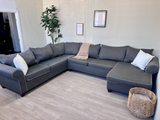 FREE DELIVERY! 🚚 - Bob’s Furniture Gray Modern U Sectional Couch with Chaise